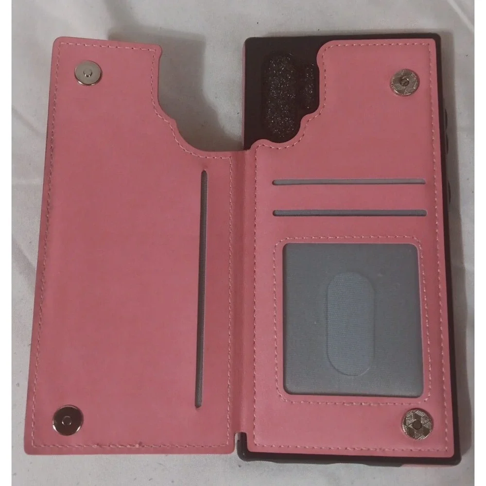 Wallet Phone Case‎ For Samsung Galaxy Note10+ Pink Leather Butterfly Floral READ